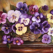 Схема вышивки «анютины глазки»