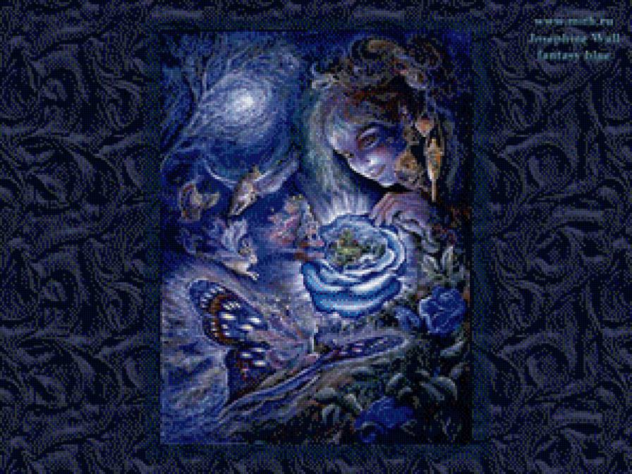 Серия "Сказочный мир" - цветы, девушка, бабочки, сказка - предпросмотр