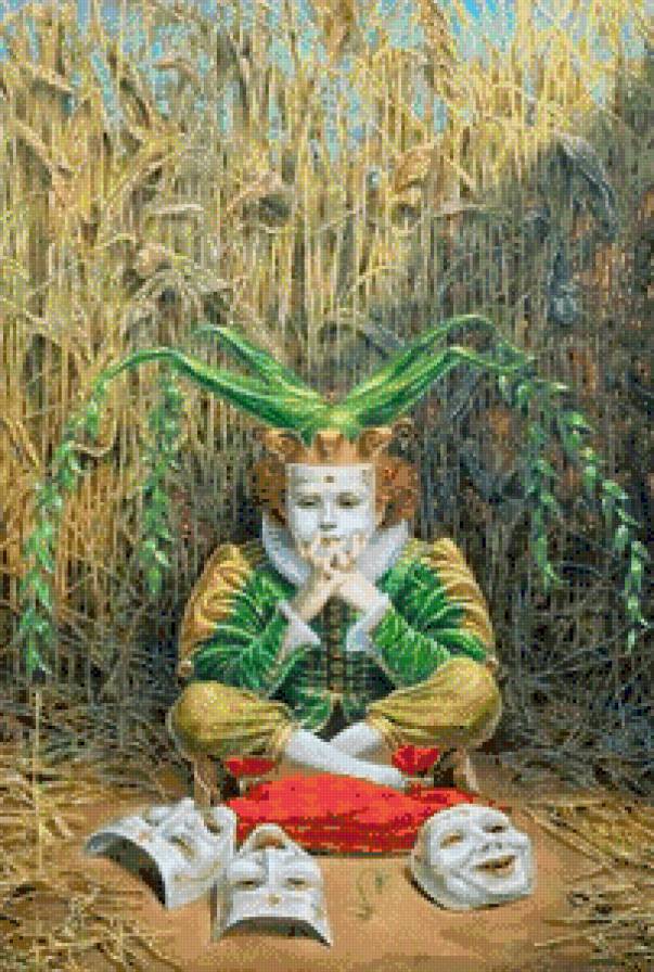 Выбор маски...(сюрреализм) - маски, картины, живопись, люди, сюрреализм - предпросмотр