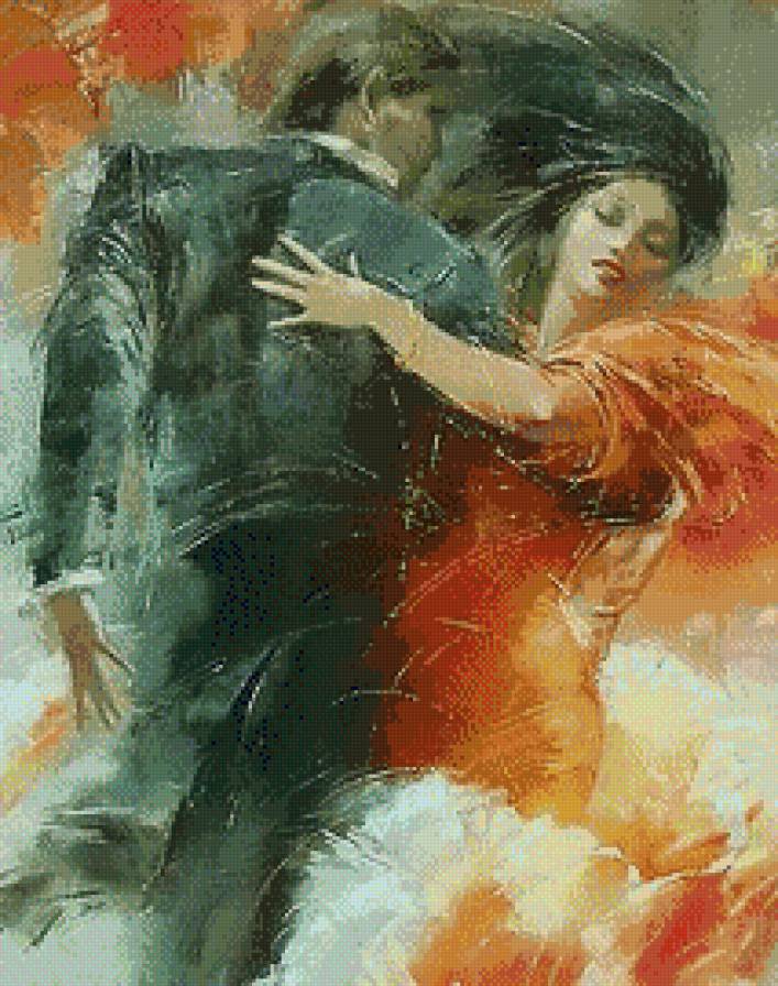 Страстное танго - танго, картины, пара, танец, живопись, страсть, люди - предпросмотр