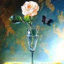 Схема вышивки «Роза в стеклянном фужере»