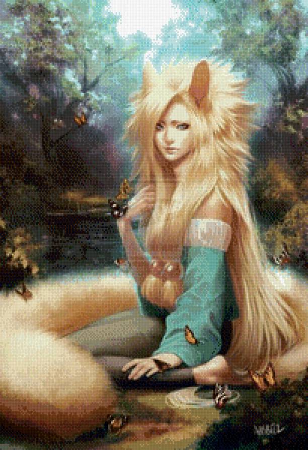 Фэнтези - девушка, пейзаж - предпросмотр