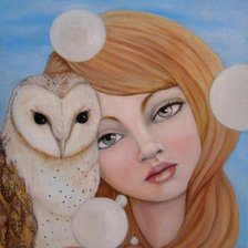 Схема вышивки «Девушка с совой»