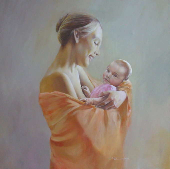 Мать и младенец - девушка, дети - оригинал