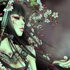 Схема вышивки «Девушка»