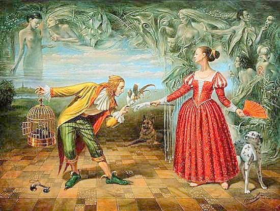 Свидание (сюрреализм) - пара, картины, романтика, сюрреализм, любовь, живопись, люди - оригинал