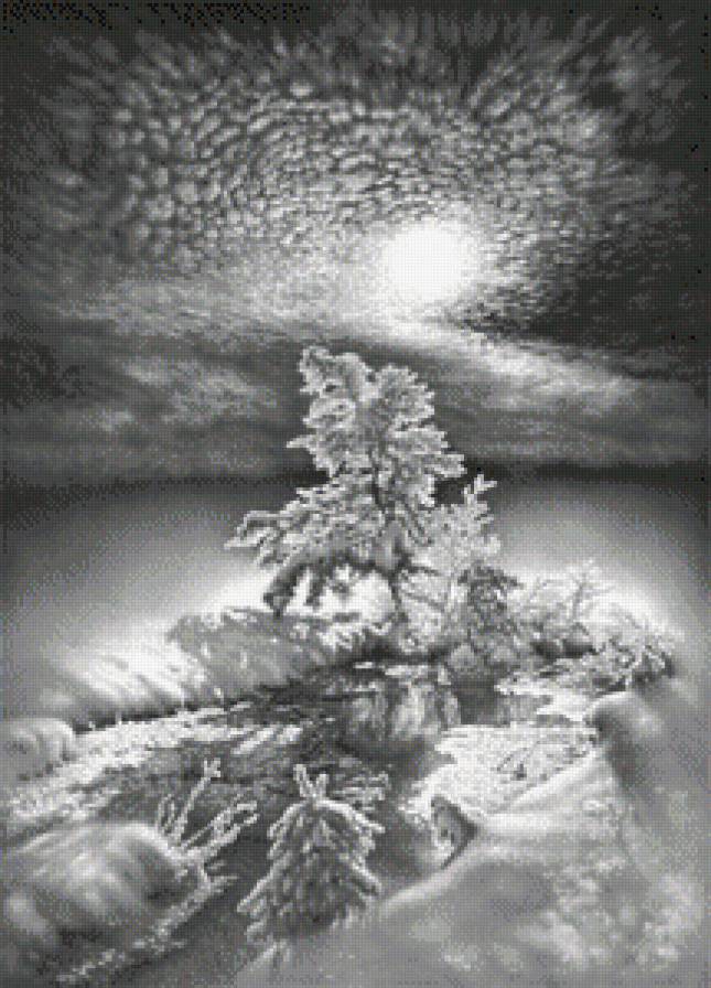 зима монохром 2 - новый год, лес, зима, пейзаж, чорнбелое, природа, монохром, снег - предпросмотр