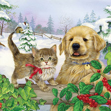 Схема вышивки «домашние любимцы»