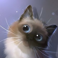 Схема вышивки «сиамский котенок»