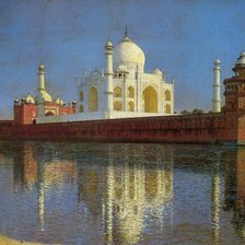 Схема вышивки «Мавзолей Тадж-Махал в Агре (худ. В.В. Верещагин)»