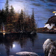 Схема вышивки «Ночь на озере»