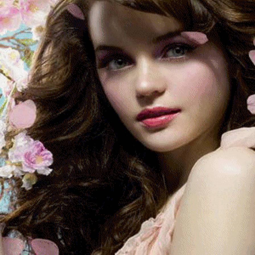 Красавица - дама, красавица, девушка, цветы - предпросмотр