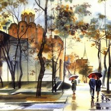 Схема вышивки «Осенний город»