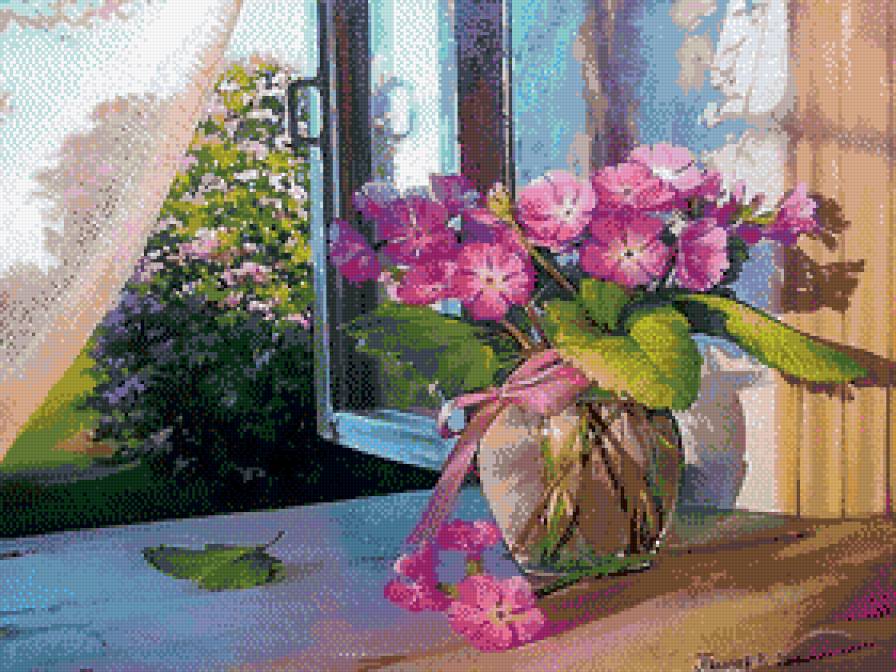 Замечательное утро. - утро, букет цветов, лето - предпросмотр