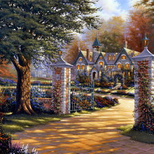 Схема вышивки «домик осень»