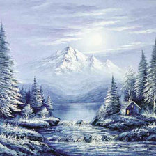 Схема вышивки «зимний пейзаж»