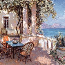 Схема вышивки «домик у моря»