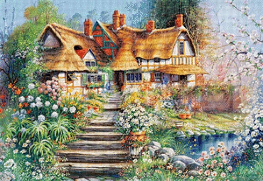 худ.Андрис Орпинас Сказочные домики - пейзаж, картина, картины - предпросмотр