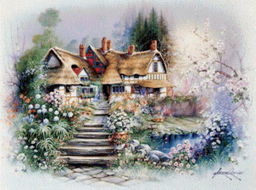 худ.Андрис Орпинас Сказочные домики - картины, картина, пейзаж - предпросмотр