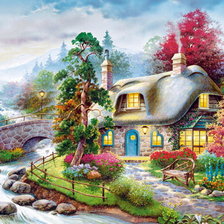 Схема вышивки «худ.Андрис Орпинас Сказочные домики»