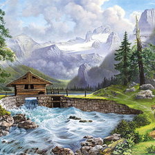 Схема вышивки «худ.Андрис Орпинас Сказочные домики»