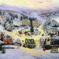 Схема вышивки «зимний городок»