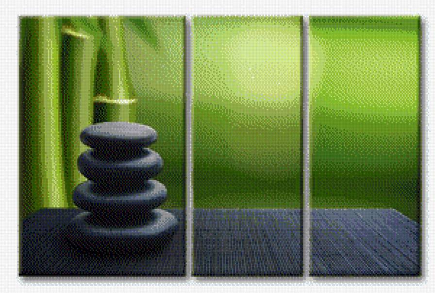 фен шуй триптих камни успокоения - картина, триптих, картины - предпросмотр