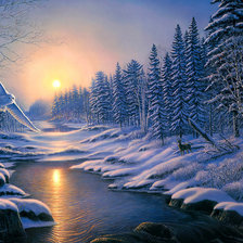 Схема вышивки «Зимняя река»