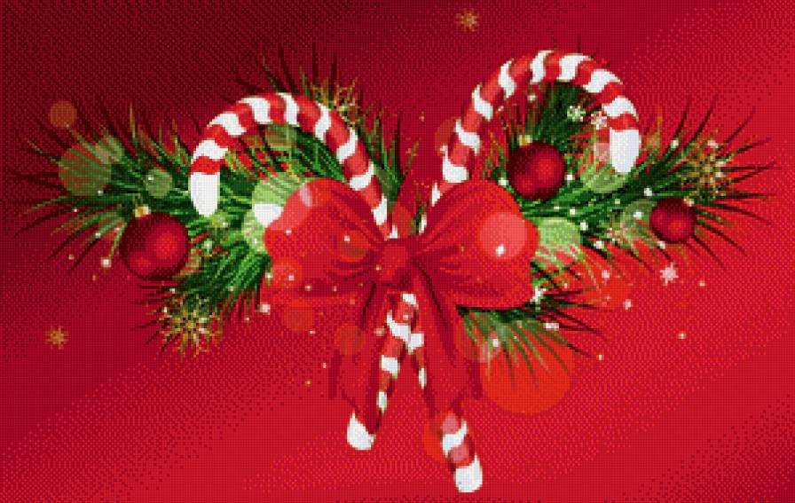 создаем  новогоднее настроение - конфета, игрушки, снежинка, елка, бант - предпросмотр