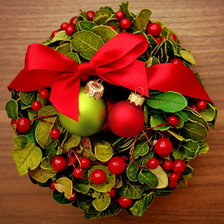 Схема вышивки «новогодний венок»