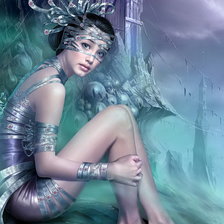 Fantasy Beauty misplaced in mist