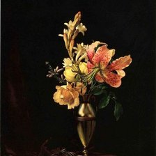 Схема вышивки «цветы в серебряной вазе»