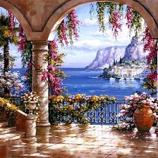 Схема вышивки «вид на море»