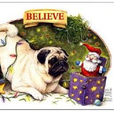 Схема вышивки «мопс с дедом морозом»