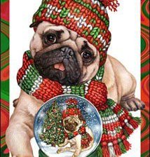 Схема вышивки «мопс с шаром»