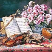 Схема вышивки «музыкальный натюрморт»