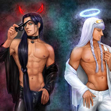 Схема вышивки «ангел и демон»