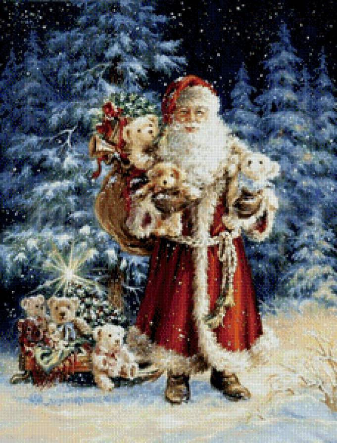 дед мороз - рождество, зима, новый год.дед мороз, санта клаус, снег, праздник - предпросмотр