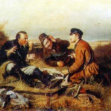 Схема вышивки «Охотники на привале»