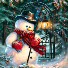 Схема вышивки «снеговичок 2»