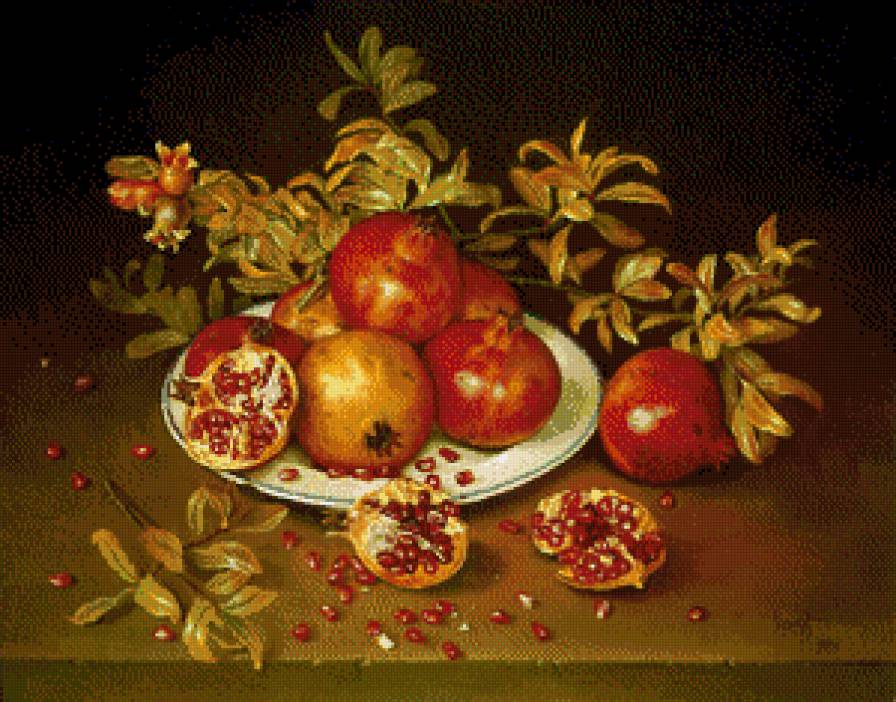 серия ,,натюрморт" - натюрморт.фрукты.гранат - предпросмотр