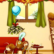 Схема вышивки «мышиный новый год часть 1»