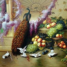 Схема вышивки «павлин»