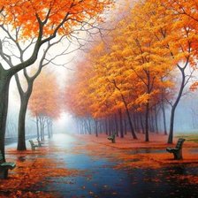 Схема вышивки «осенний парк»