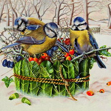 Схема вышивки «зимний пейзаж»