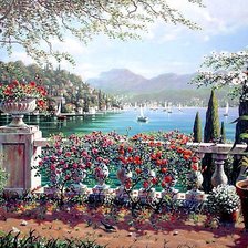 Схема вышивки «Вид на залив»