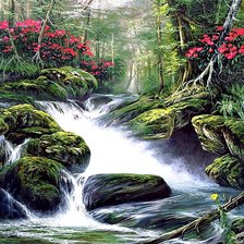 Схема вышивки «Лесной водопад»