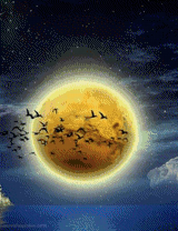 полнолуние - ночь, луна - предпросмотр