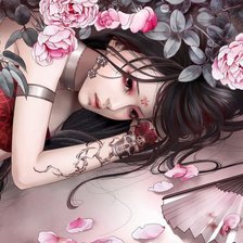 Схема вышивки «Китайская девушка»