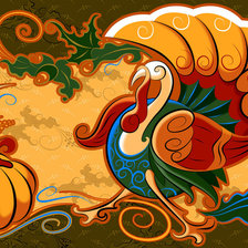 Схема вышивки «Индюк с тыквой»